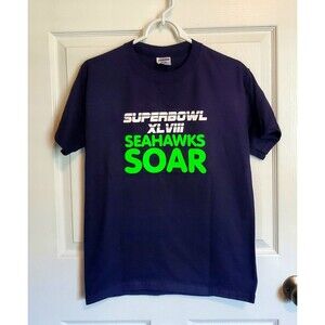 Jerzees T Shirt Mens Small Superbowl XLVIII Seahawks SOAR Seattle Football Shirt